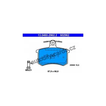 Brzdová destička Sada brzdových destiček ATE 13.0460-2962 (AT 602962) - ALFA ROMEO, FIAT, LANCIA