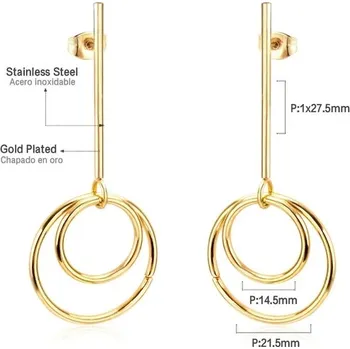 Náušnice Dlouhé visací náušnice z nerezové oceli - 180G
