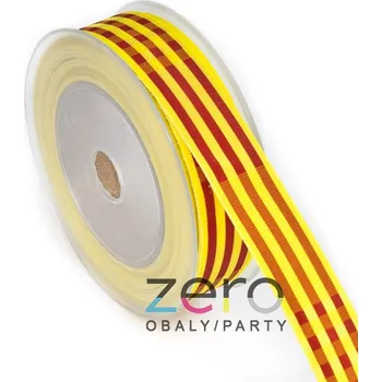 Stuha Stuha tkaná 2,5 cm x 10 m - pruhy žluto-červené