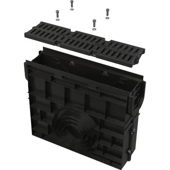 Odvodňovací žlab Venkovní žlabová vpust pro AVZ104 s plastovým rám Alcadrain (Alcaplast) em a plastovým roštem A15 AVZ104R-R401