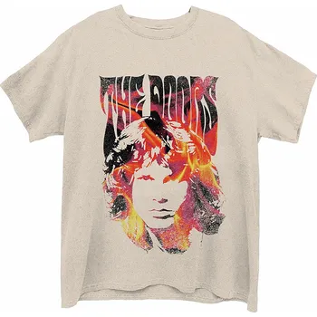 Pánská móda The Doors tričko, Jim Face Fire Natural, pánské M