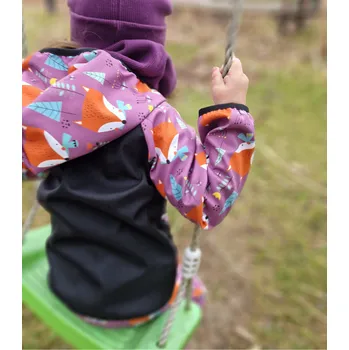 Yháček Softshellová bunda Yháček, podzim, Liščí hlavy na starofialové Velikost: 92