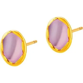 Náušnice Zlaté náušnice s přírodními ametysty - AP533-2202