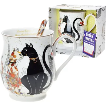 Hrnek s porcelánovou lžičkou "Cats in Paris"