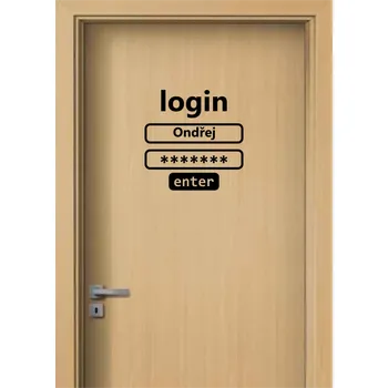 Samolepící dekorace Samolepka na dveře - Login s vlastním jménem (dekorace do bytu)