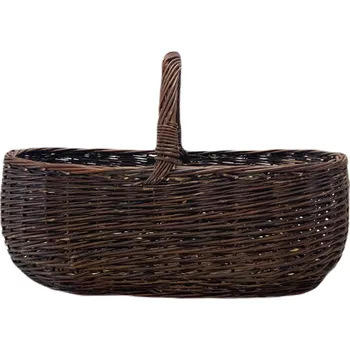 Proutěný koš tmavý MegaMAX (Proutěný koš tmavý MegaMAX – extra velký koš na dřevo, hospodářství i květiny)