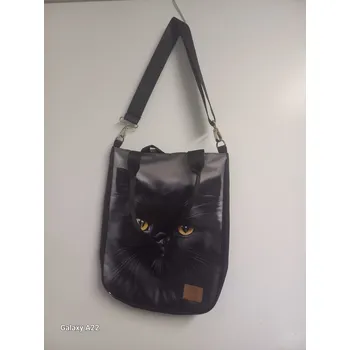 Krásná taška přes rameno, černá kočka