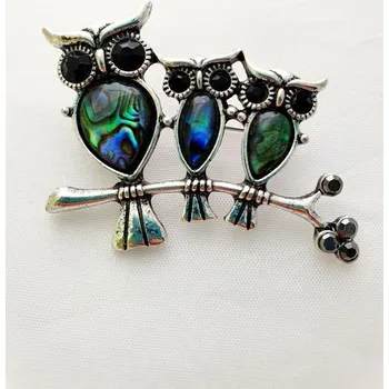 Brož Tři sovičky - brož, přívěsek