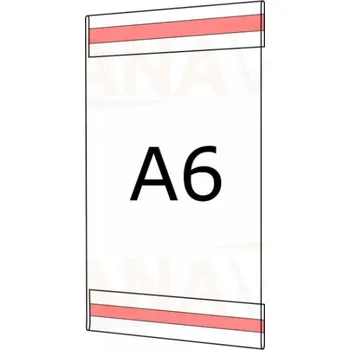 Plastová kapsa A6 na výšku typ C 2x čirá samolepka PVC kapsa A6V - 2x čirá samolepka - 1 ks