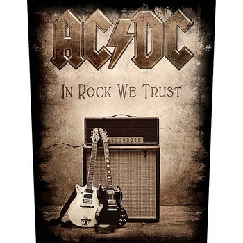 Nášivka AC/DC nášivka na záda 30x27x36 cm, In Rock We Trust