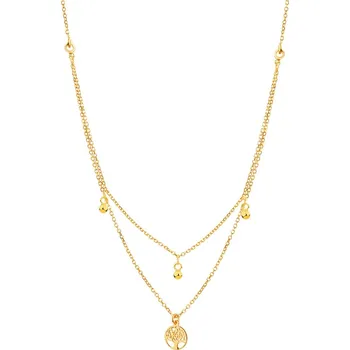 Náhrdelník Pozlacený stříbrný náhrdelník - strom, kuličky - AP526-3892