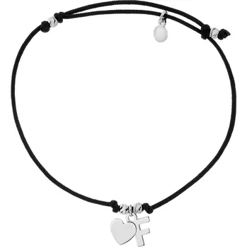 Náramek Náramek s prvky ze stříbra - písmeno F, srdce - AP533-8765