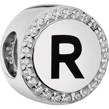 Přívěsek Stříbrný přívěsek Beads se zirkony - písmeno R - AP526-5307