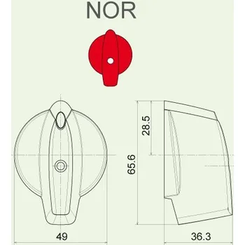 vypínač OBZOR ZLÍN OBZOR Ovladač NOR/6 šipka velká rudá 8591078301479
