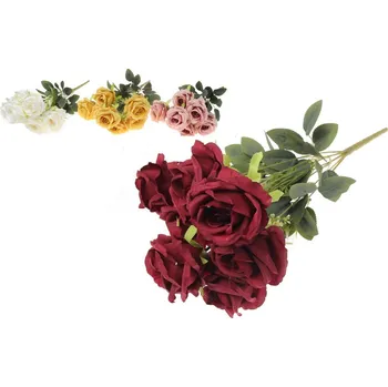 umělá květina Umělé květiny, plast 440mm růže puget 7 ks, mix barev 67 gram