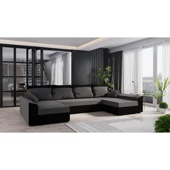 Sedací souprava Rohová sedačka BUSH U, šedá/černá +možnost VÝNOSU + vyzvednutí ZDARMA