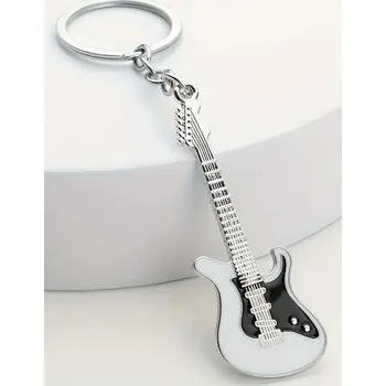 UNI Přívěsek na klíček kytara bílá