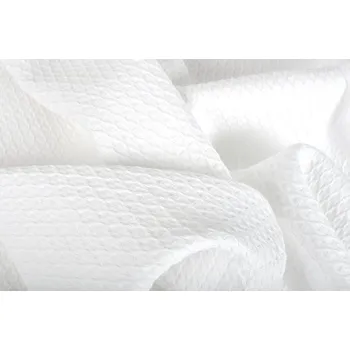 Snový svět Lněná látka vaflová bílá 25% len