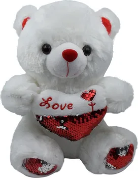 Plyšová hračka Medvídek Polárka se srdcem 32 cm bílý