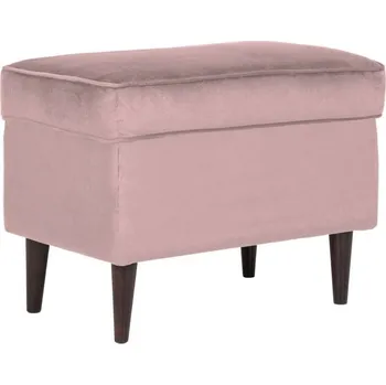 Taburet Podnožka/taburet RON Velvet - starorůžový/wenge