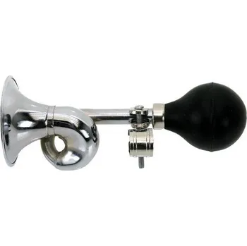 Zvonek na kolo Houkačka kovová chrom posthorn na řídítka