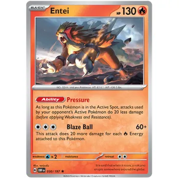 Společenská hra Pokémon karta Entei 030/197 Holo
