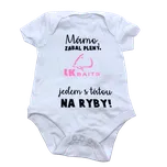 LK Baits body krátký rukáv Mámo zabal pleny 9-12 měsíců růžový nápis