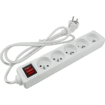 Prodlužovací kabel ECOLIGHT Prodlužovací kabel 1,5m - 5 zásuvek - bílý M20560