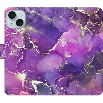 Pouzdro na mobilní telefon Flipové pouzdro iSaprio - Purple Marble - iPhone 15 Plus