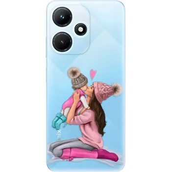 Pouzdro na mobilní telefon Odolné silikonové pouzdro iSaprio - Kissing Mom - Brunette and Girl - Infinix Hot 30i