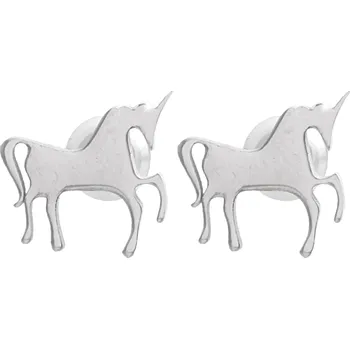 Náušnice JSB bijoux s.r.o. Ocelové náušnice puzety jednorožec bez krystalů