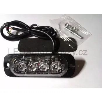 Maják LED stroboskop maják - 4 LED 12V 24V 2W oranžový