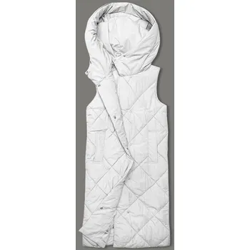 Dámská vesta Dlouhá bílá dámská oversize vesta (5M3165-281) odstíny bílé L (40)