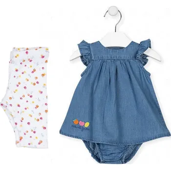 Kojenecké šaty ŠATY LOSAN S LEGÍNAMI, LETNÍ, DENIM, BAVLNA Velikost: 62