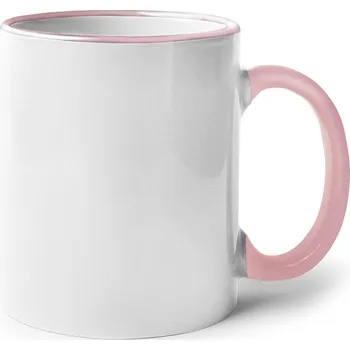 Keramický hrnek bez potisku, Barva Růžová, Velikost 330 ml, Canvas Keramický hrnek s barevným uchem Bezvatriko.cz