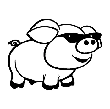 Samolepící dekorace SAMOLEPKA Prase 006 pravá frajer v brýlích (01 - černá) NA AUTO, NÁLEPKA, FÓLIE, POLEP, TUNING, VLASTNÍ TEXT, TISK, AUTOSAMOLEPKY.cz, POLEPY, OBRÁZEK, LOGO, SAMOLEPKY