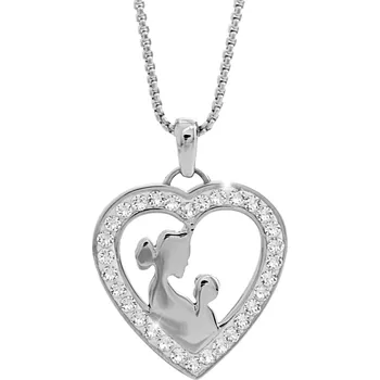 Náhrdelník JSB bijoux s.r.o. Ocelový náhrdelník máma a dítě osázený krystaly Swarovski Crystal