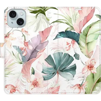 Pouzdro na mobilní telefon Flipové pouzdro iSaprio - Flower Pattern 07 - iPhone 15