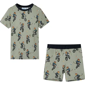 Chlapecké pyžamo vidaXL Dětské pyžamo s krátkým rukávem světle khaki 104 [11865]