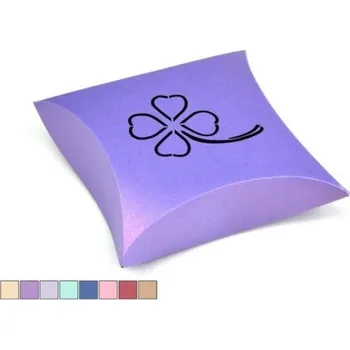 Dárková krabička Minikrabička, levandulová, perleťová, čtyřlístek