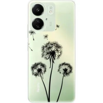 Pouzdro na mobilní telefon Odolné silikonové pouzdro iSaprio - Three Dandelions - black - Xiaomi Redmi 13C