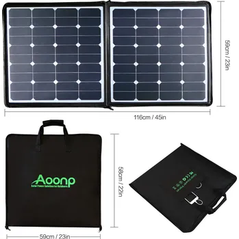 solární panel ALLPOWERS Přenosný solární nabíjecí panel 5V/18V 100W Solarní bateriová nabíječka pro Smart Phones, Tablets, Laptops, autobaterie etc.