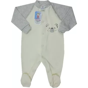 Kojenecký overall Overal na spaní bavlna smetanový medvídek