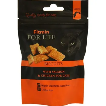 Pamlsek pro kočku Fitmin For Life Lososové polštářky s kuřetem pochoutka pro kočky 50 g