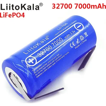 Článková baterie Akumulátor LiitoKala 3.2V 32700 7000mAh 6500mAh LiFePO4 Battery 35A trvalé vybíjení + Niklové plechy