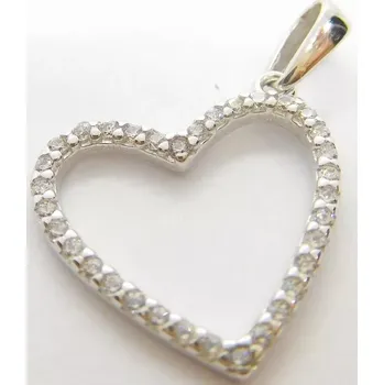 Přívěsek Klenoty Budín Dámský zlatý přívěsek srdce poseté zirkony 585/0,76gr HK3176 (Klenoty Budín Dámský zlatý přívěsek srdce poseté zirkony 585/0,76gr HK3176)