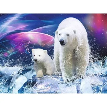 Diamantové malování HUACAN DIAMOND PAINTING - DIAMANTOVÁ MOZAIKA - LEDNÍ MEDVĚD 03