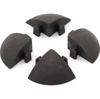 FMT Černý plastový rohový nájezd pro terasovou dlažbu Linea Striped - 5,4 x 5,4 cm výška 2,5 cm - 4 ks