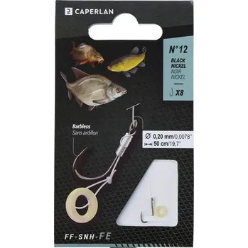 Rybářský háček CAPERLAN Návazec s gumičkou na rybolov na krmítko FF - SNH - ME 12 BEZBARVÁ