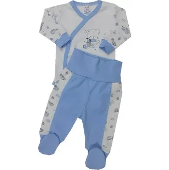 Kojenecký body 2-dílná soupravička body+půldupačky Medvídek modrý velikost 56 velikost 56